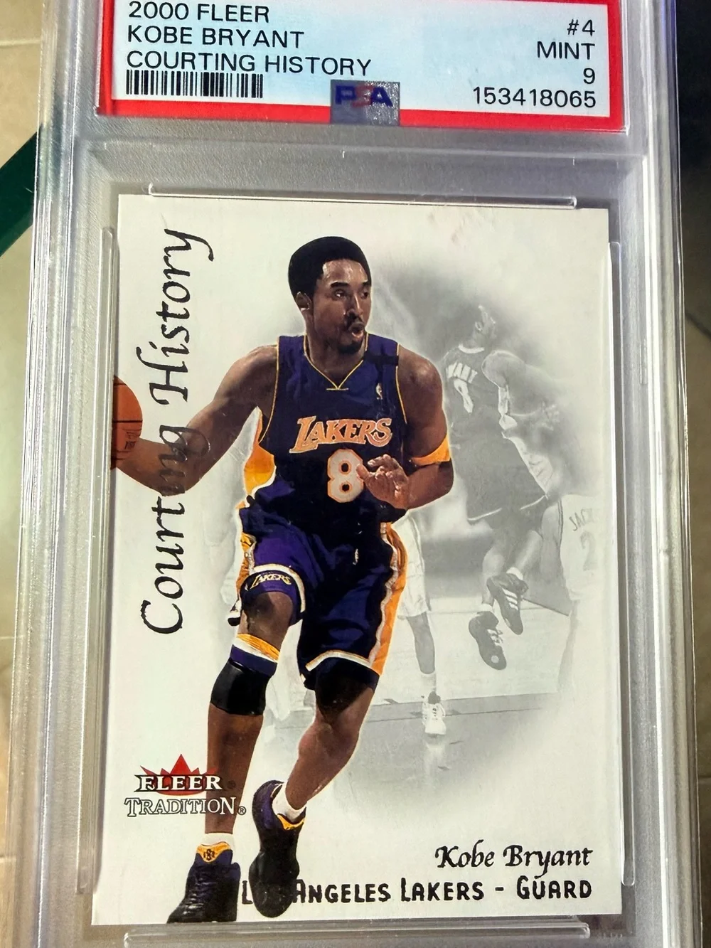 2000-01 KOBE BRYANT FLEER TRADITION COURTING HISTORY SP INSERT PSA 9 MINT! Beaut